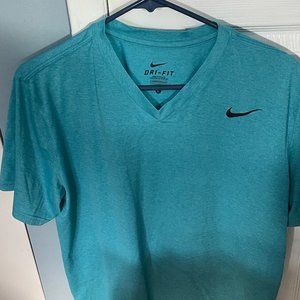 Large Teal Nike V-Neck Dri Fit